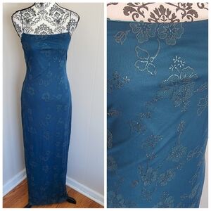 My Michelle Vintage Floral Print Sheath Maxi Dress